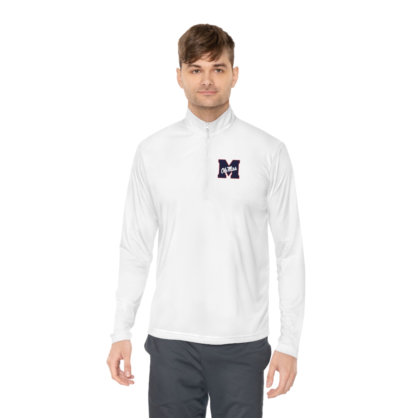 Ole Miss "M" Unisex Quarter-Zip Pullover