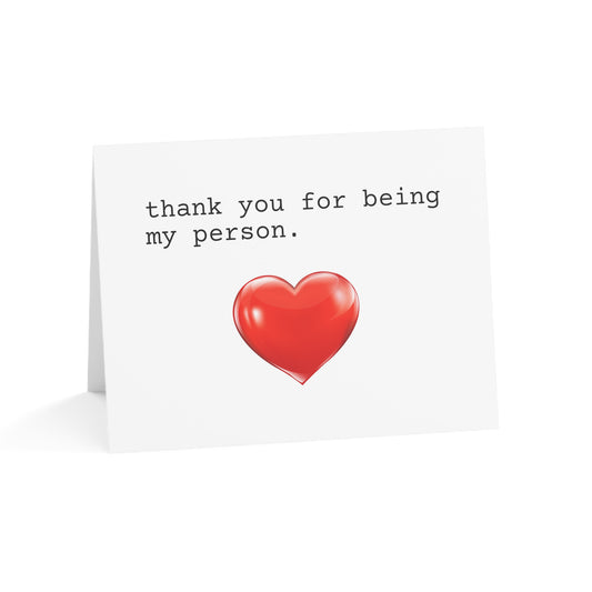Thank You For Being My Person Greeting Cards (1, 10, 30, and 50pcs)