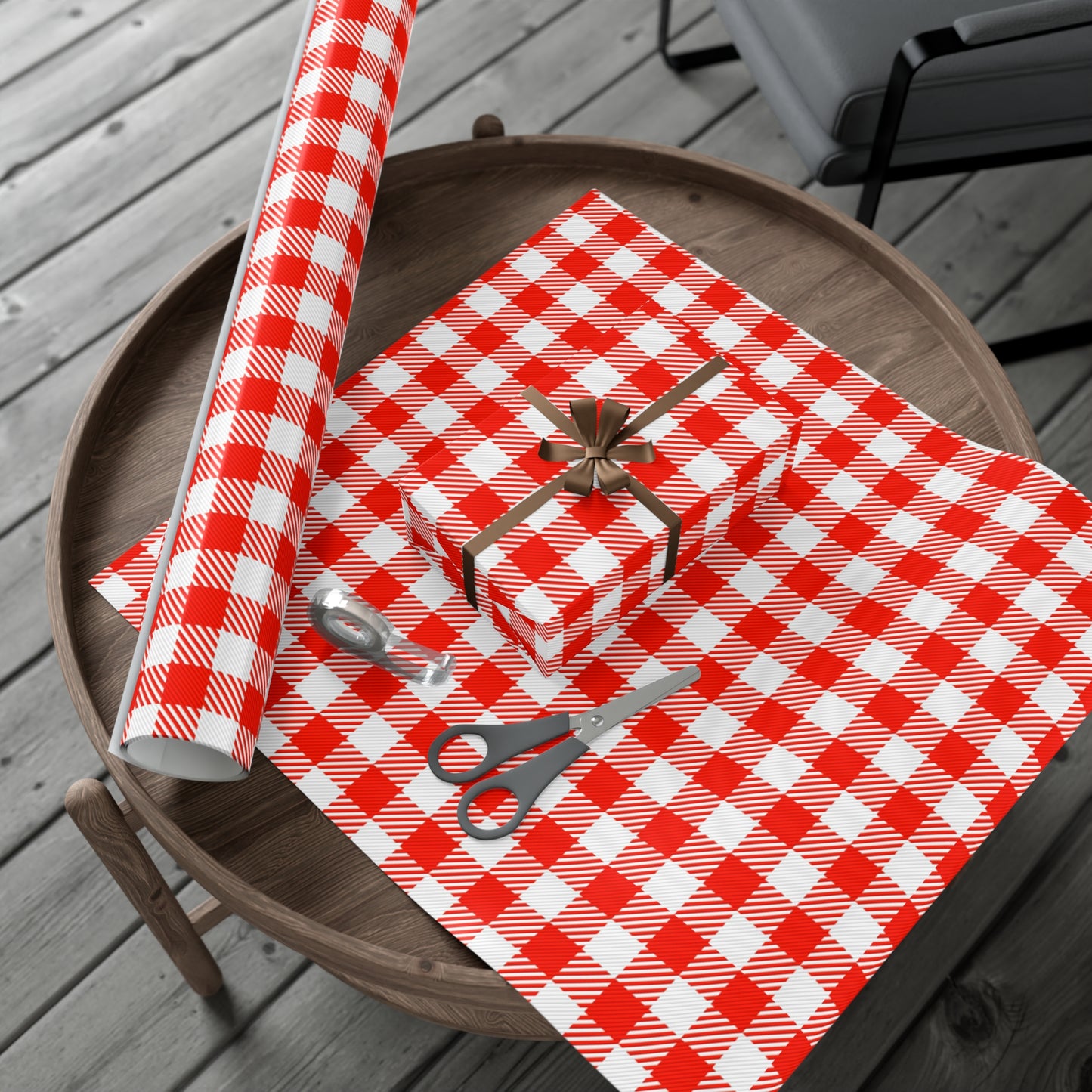 Red Check Gift Wrap Papers