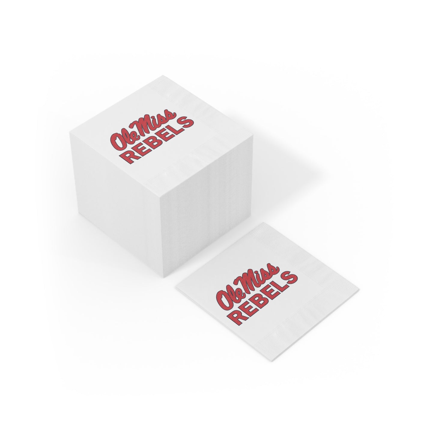 Ole Miss Rebels White Coined Napkins
