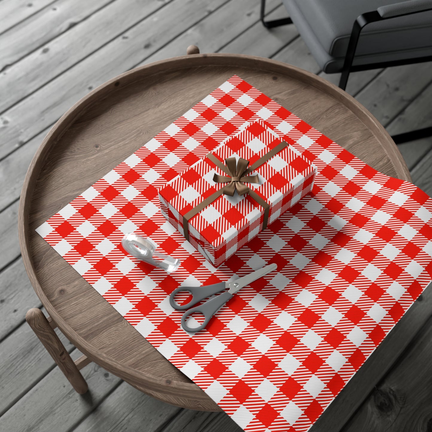 Red Check Gift Wrap Papers