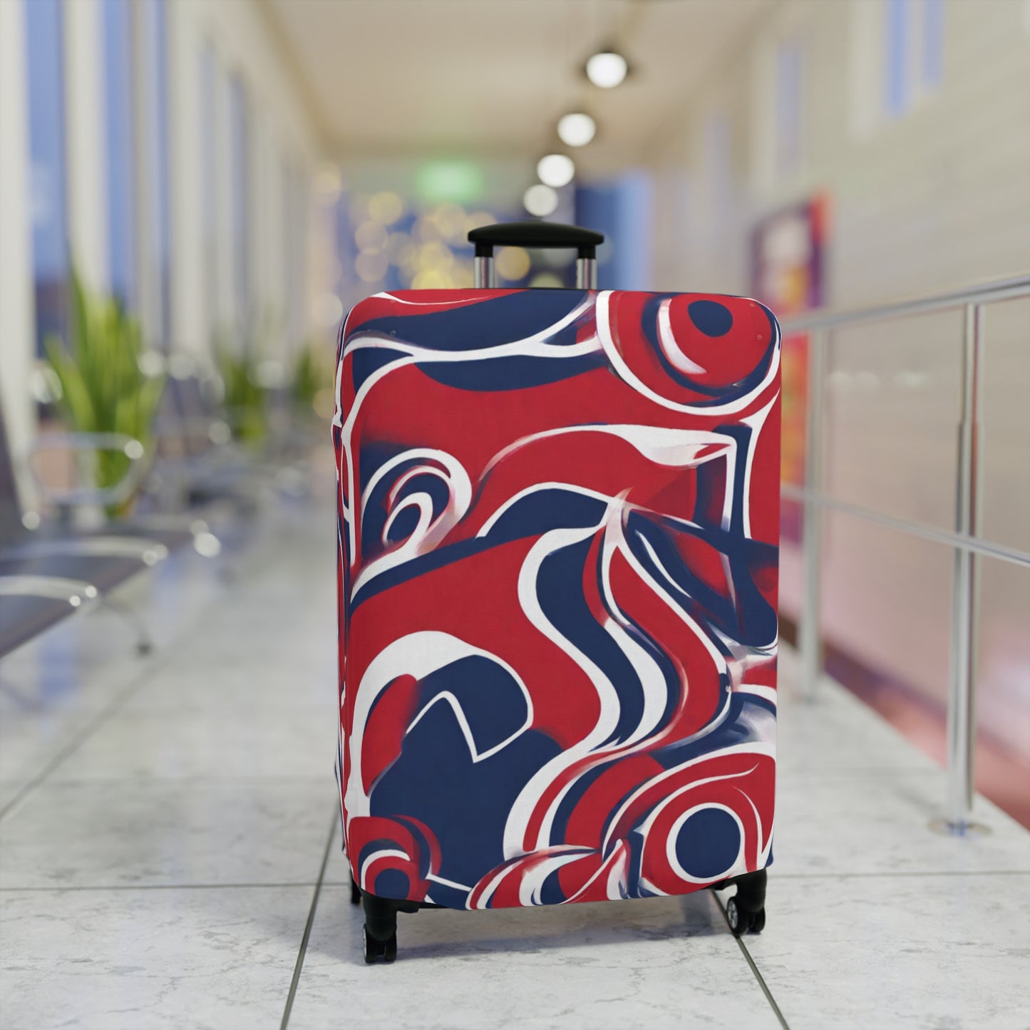 Red, White & Blue Abstract Suitcase/Luggage