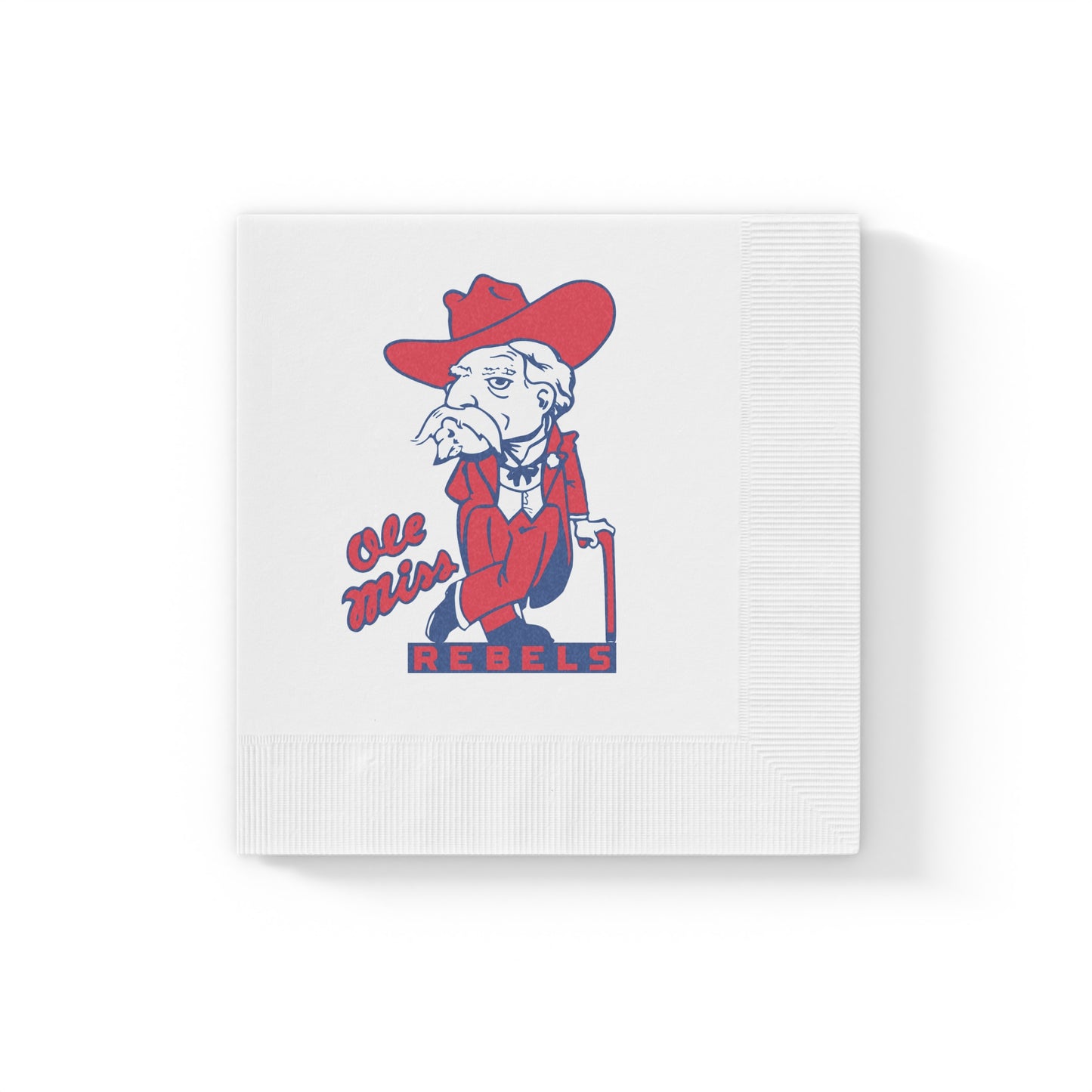 Ole Miss Rebels White Coined Napkins