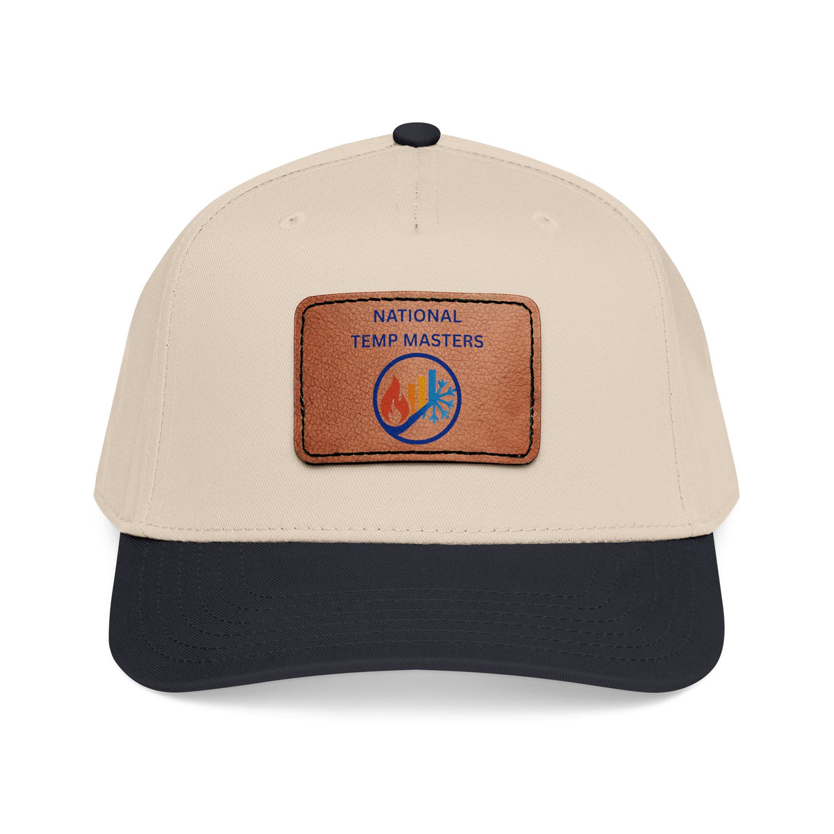 NTM Leather Patch Baseball Cap — "National Temp Masters" Retro Logo