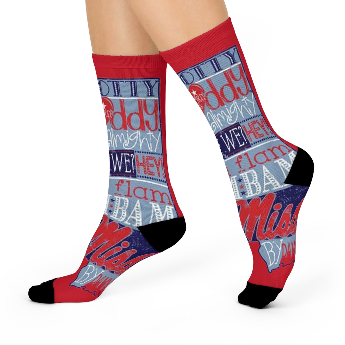 Ole Miss Flim Flam (Red) Cushioned Crew Socks