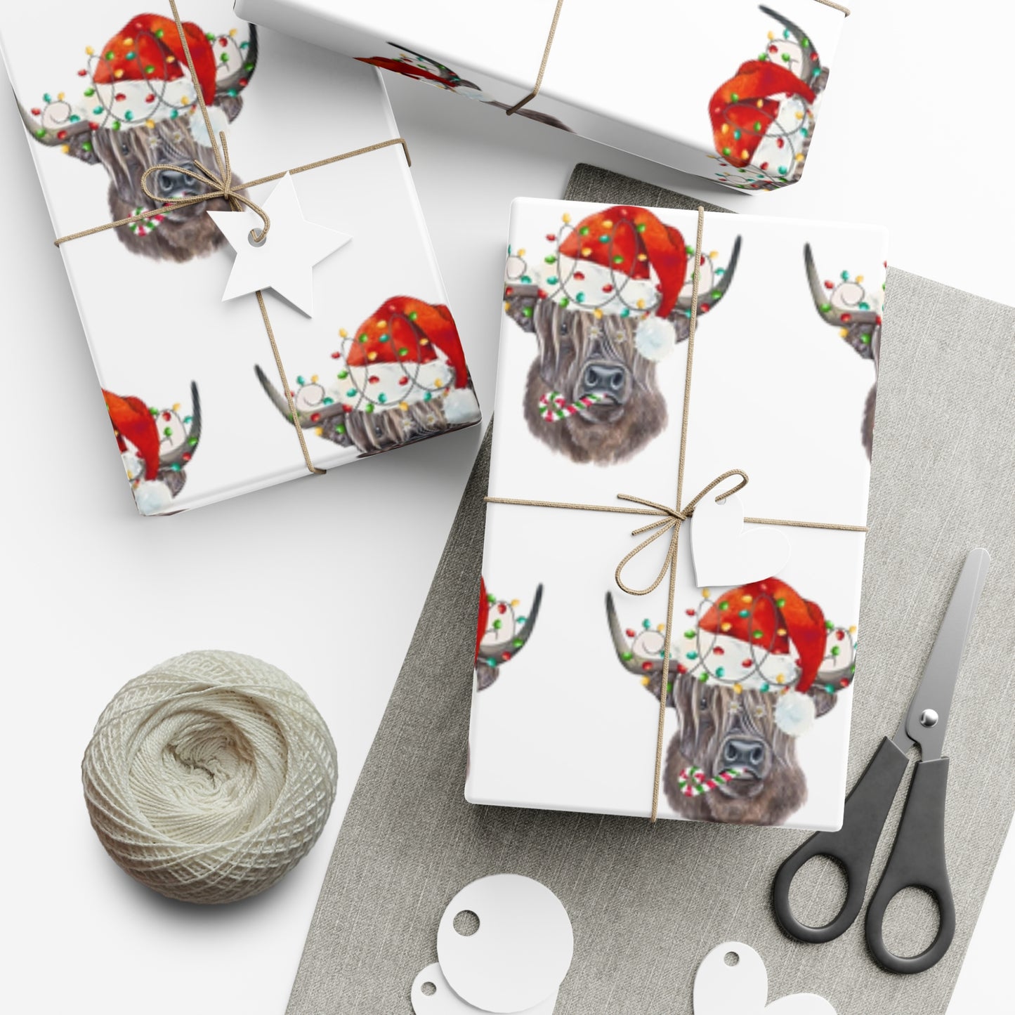Highland Cow Christmas Gift Wrap Papers