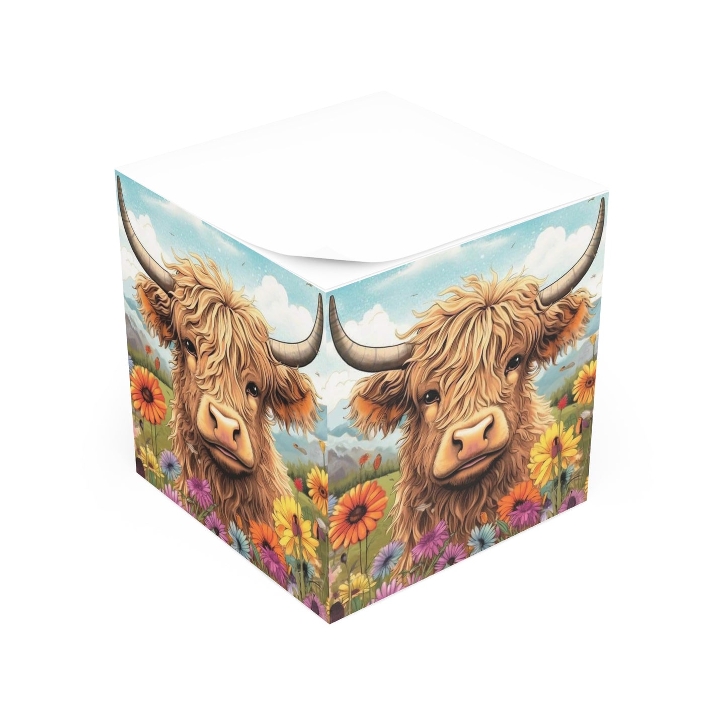 Highland Cow Note Cube