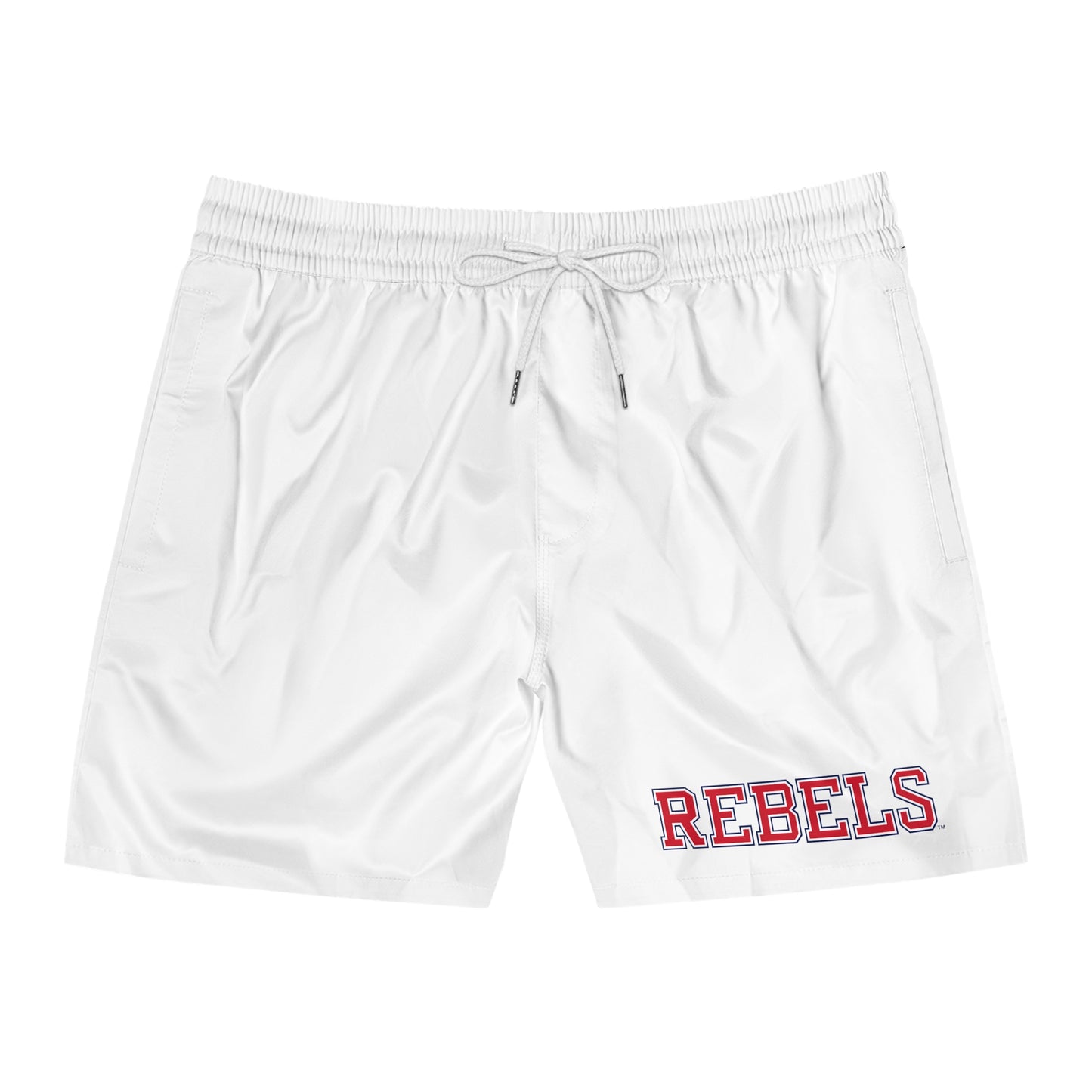 REBELS Men's Mid-Length Swim Shorts (AOP) White