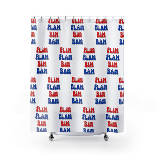 Flim Flam Bim Bam (White) Shower Curtains