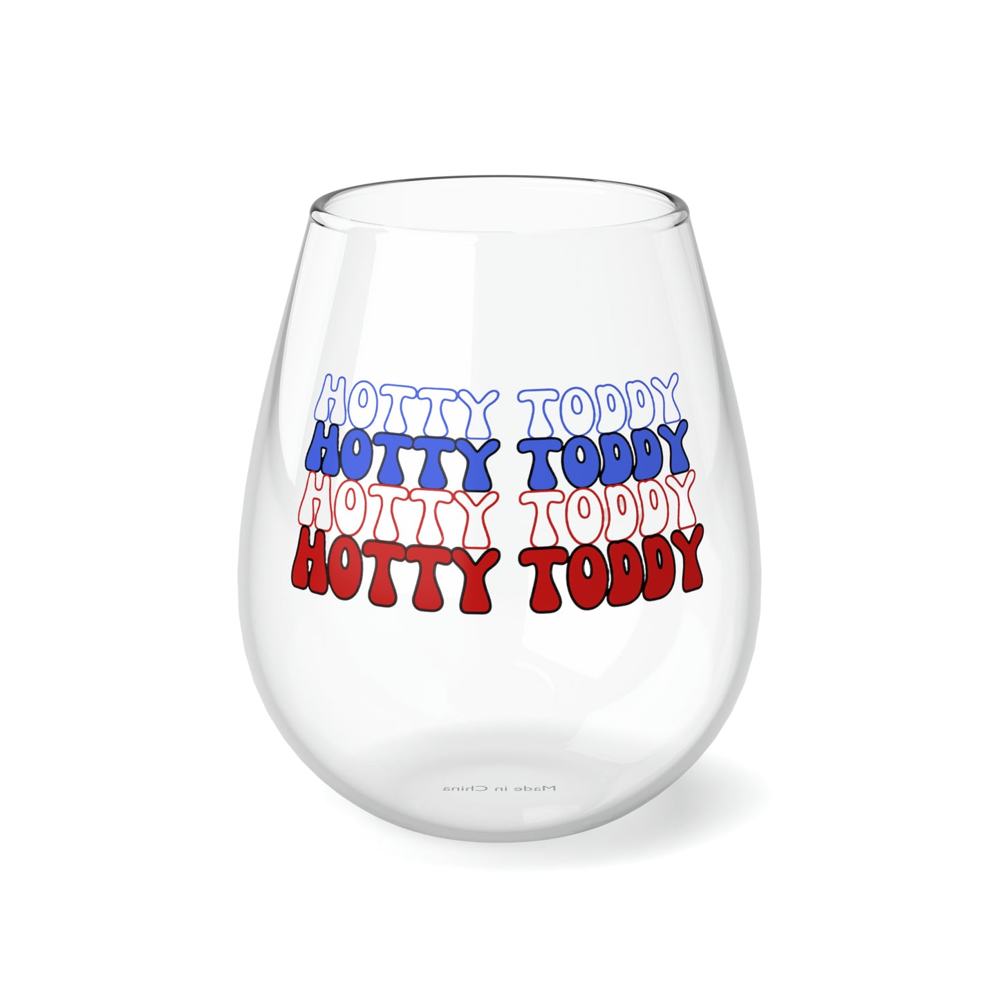 Hotty Toddy Stemless Wine Glass, 11.75oz