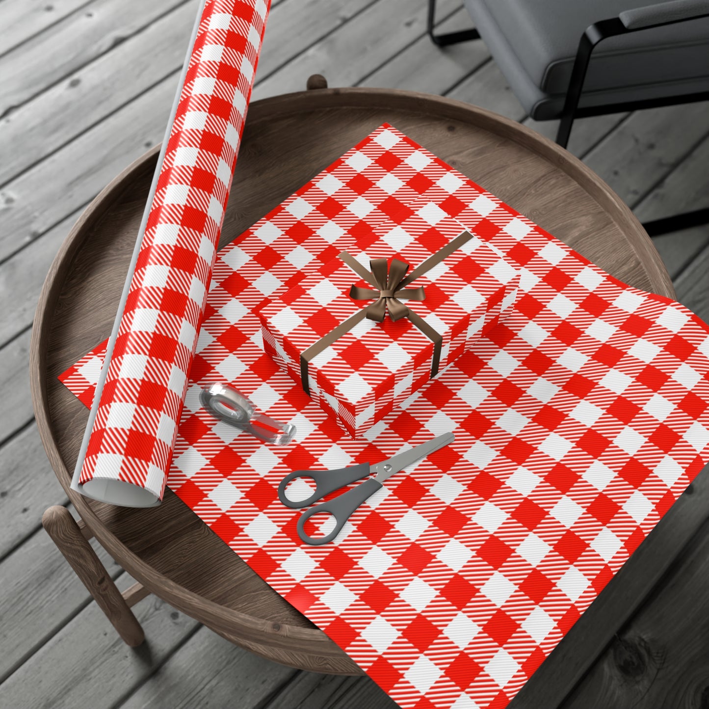 Red Check Gift Wrap Papers