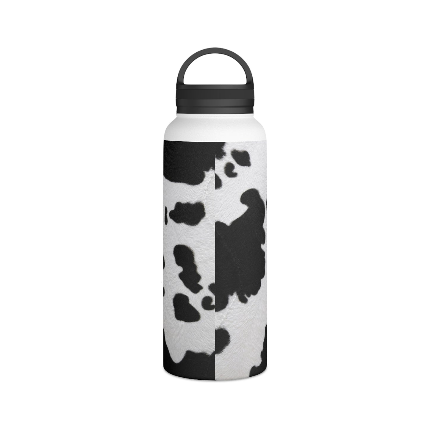 Cow print Stainless Steel Water Bottle, Handle Lid