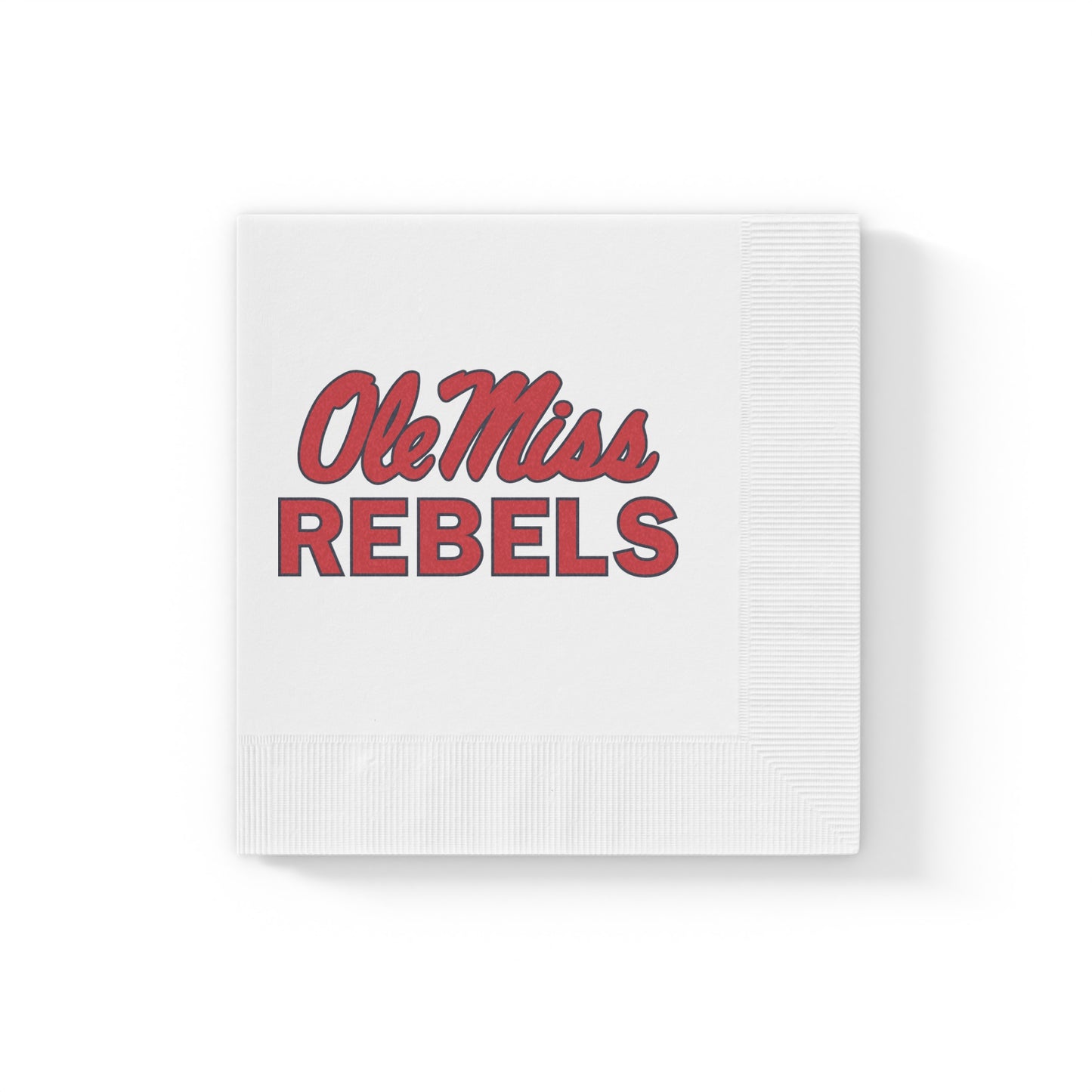 Ole Miss Rebels White Coined Napkins