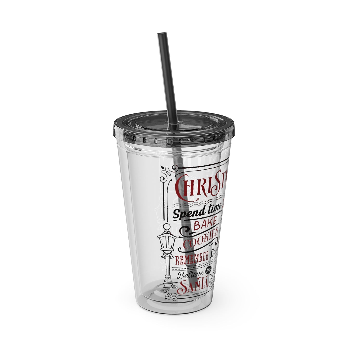 Christmas Rules Sunsplash Tumbler with Straw, 16oz