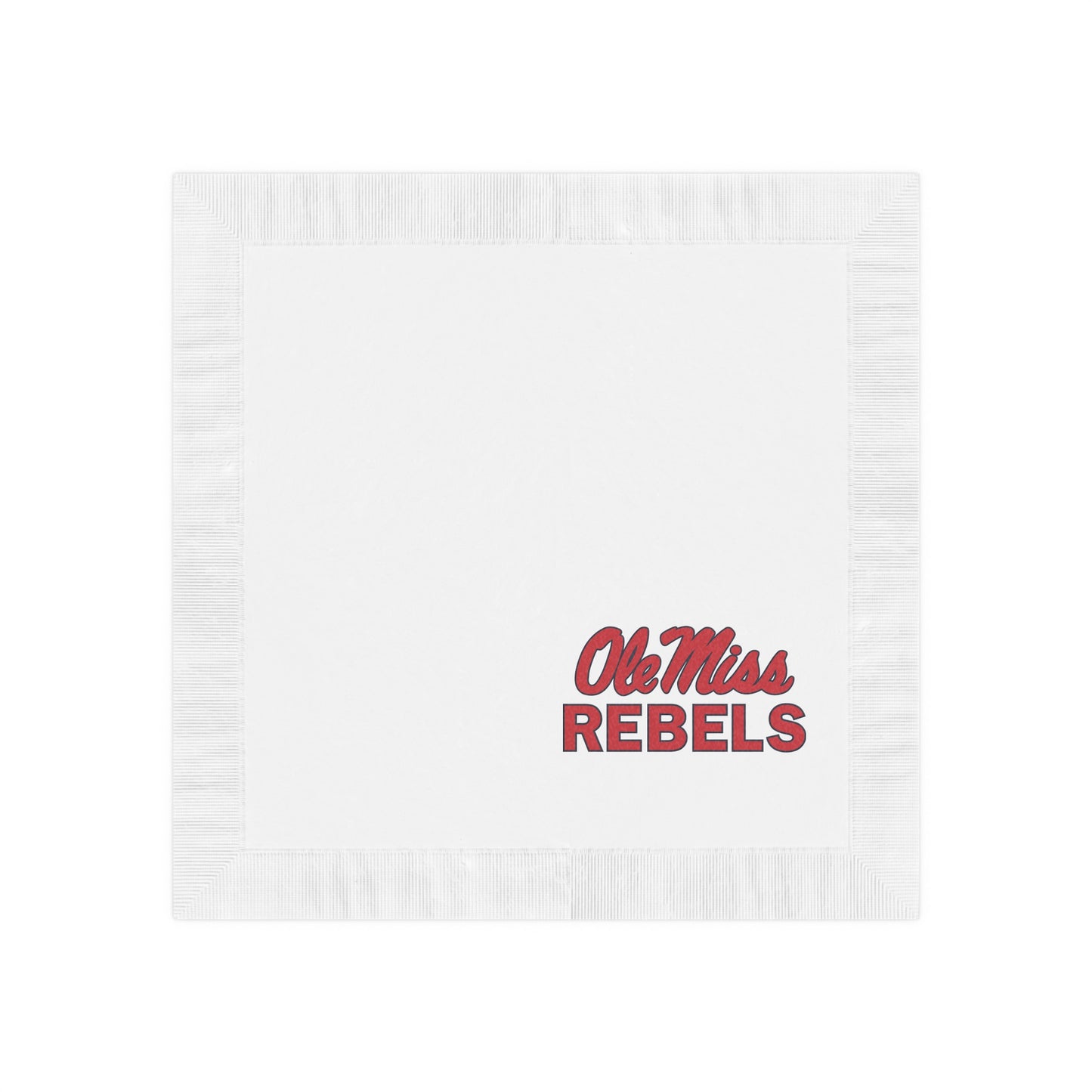 Ole Miss Rebels White Coined Napkins