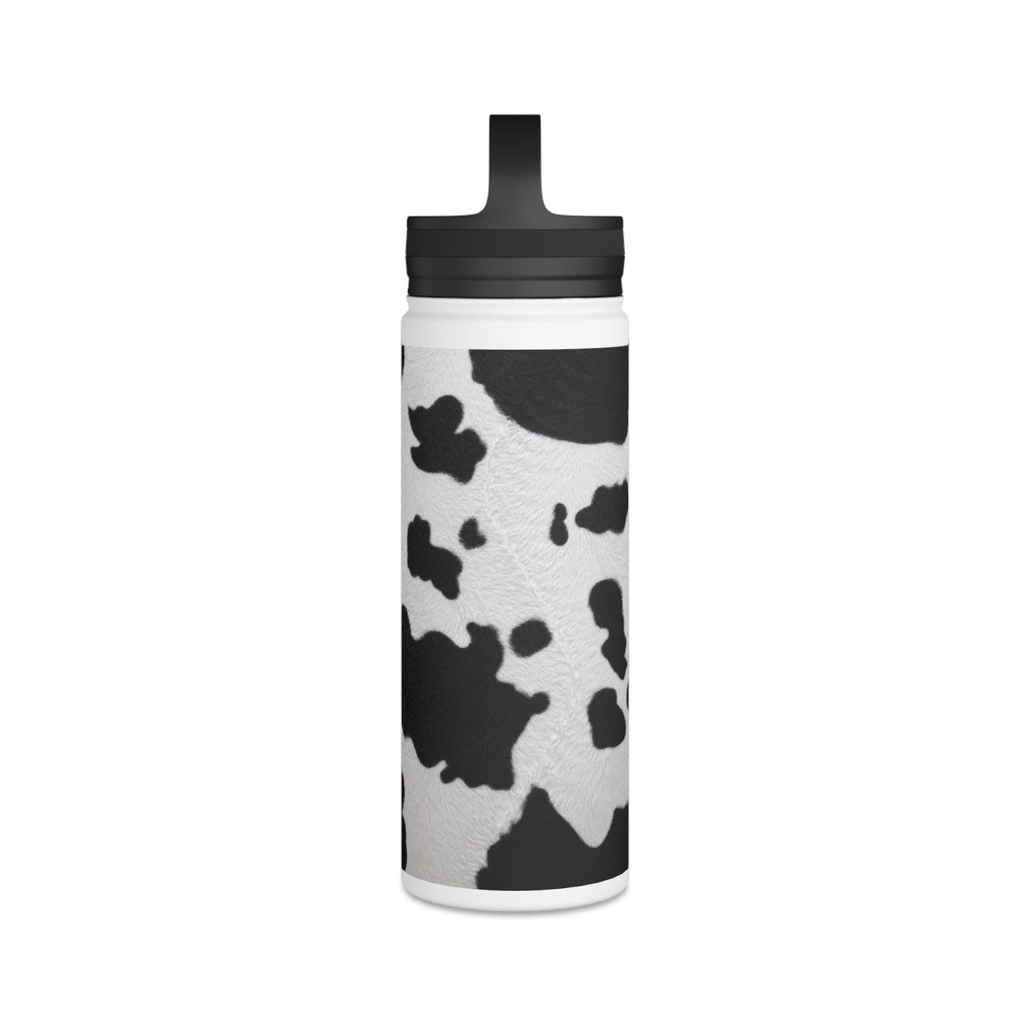 Cow print Stainless Steel Water Bottle, Handle Lid