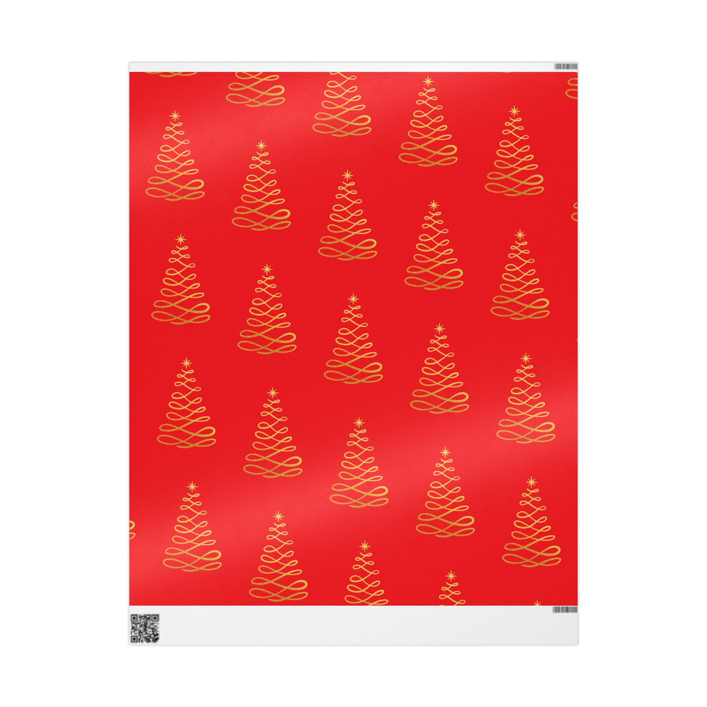 Gold Christmas Swirl Tree Wrapping Paper