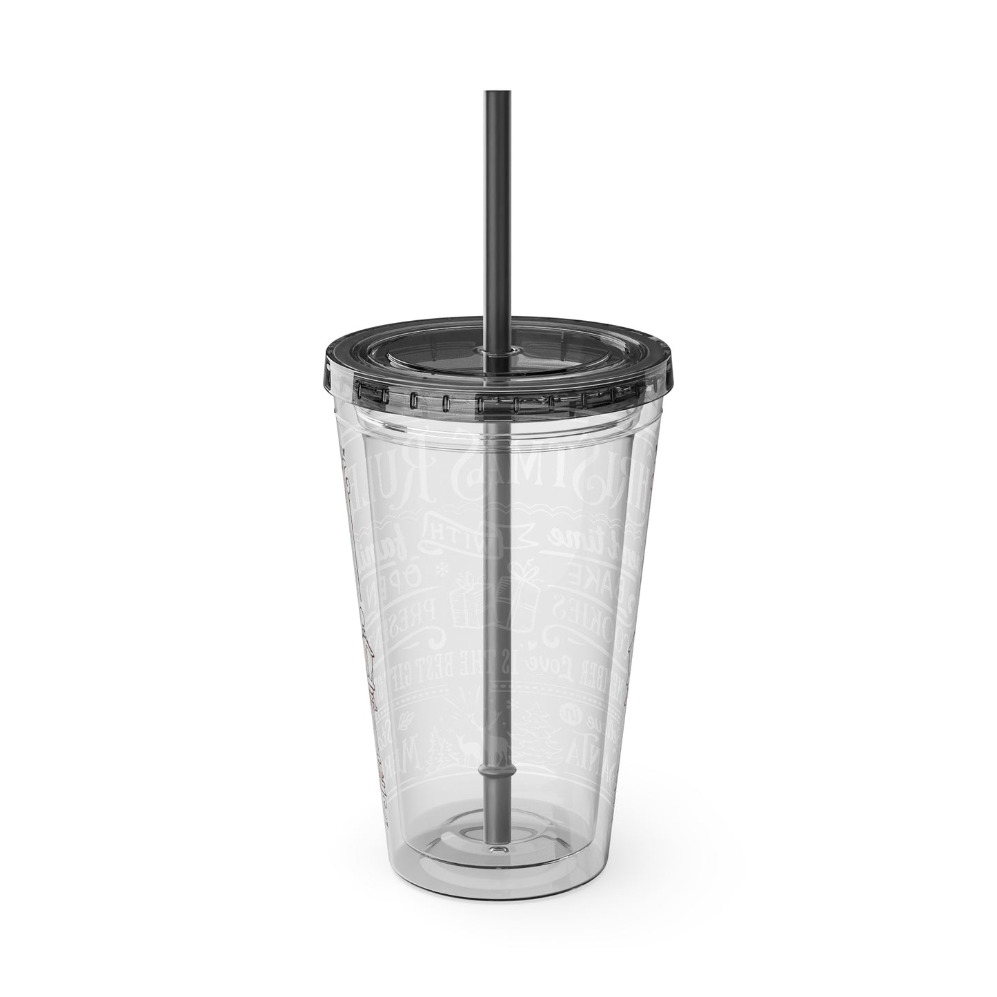 Christmas Rules Sunsplash Tumbler with Straw, 16oz