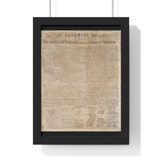 Declaration of Independence Vertical Framed Poster