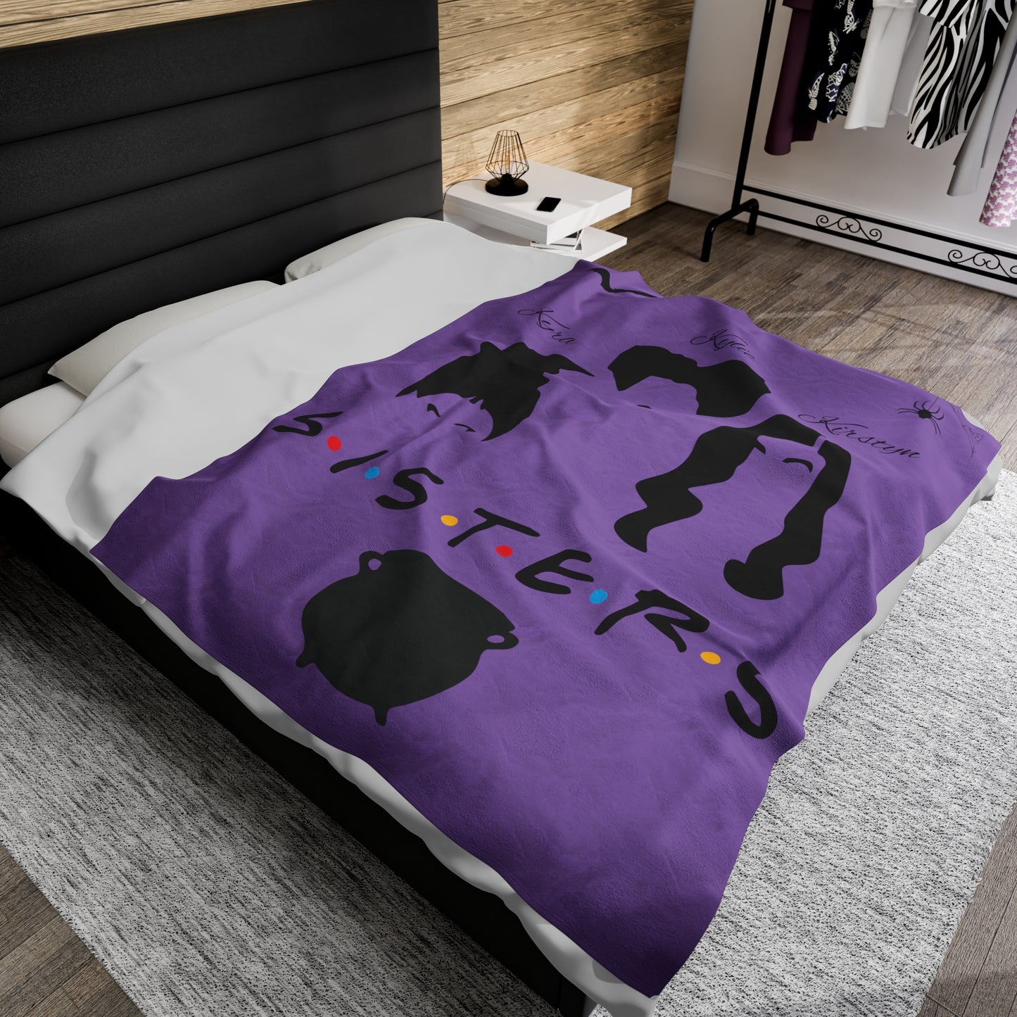 Sanderson Sisters (custom names) Velveteen Plush Blanket