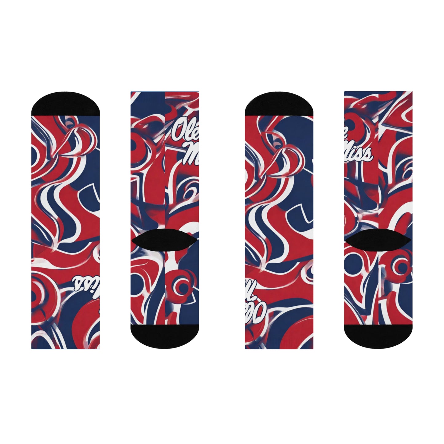 Ole Miss Abstract Cushioned Crew Socks