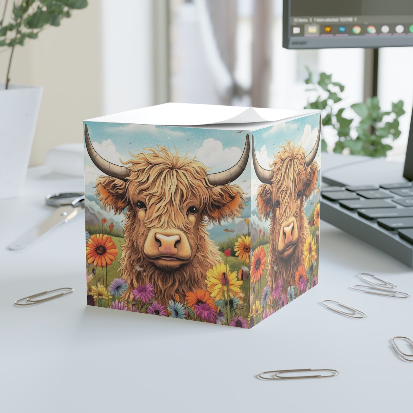 Highland Cow Note Cube