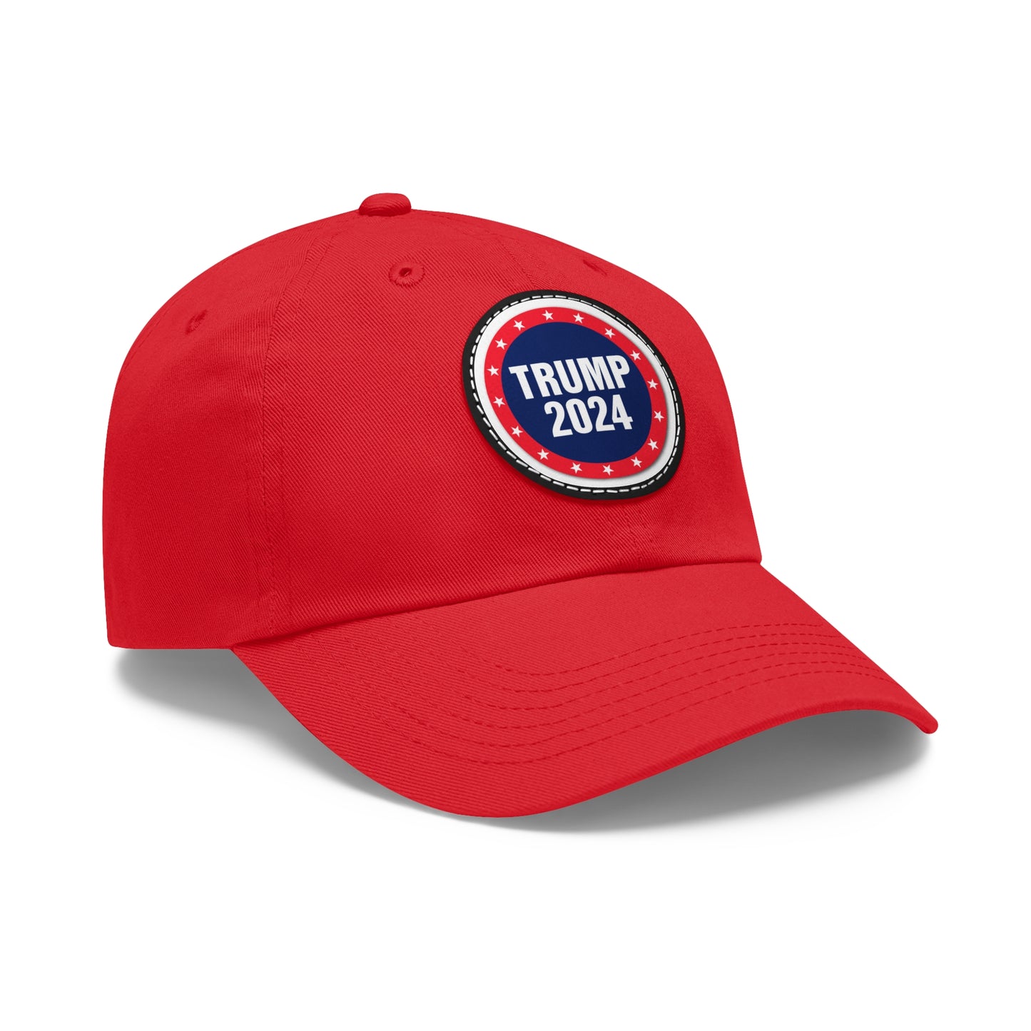 Trump 2024 Dad Hat with Leather Patch (Round)