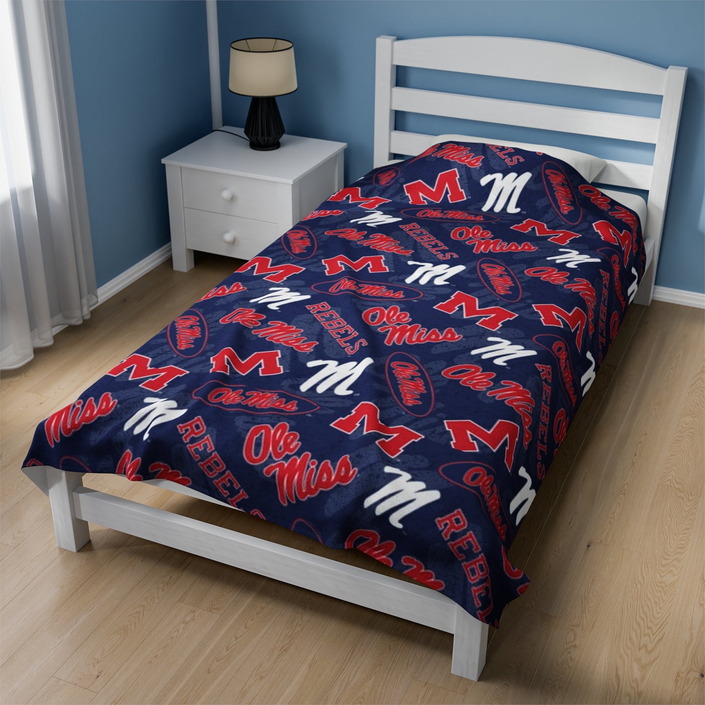 Ole Miss Velveteen Plush Blanket