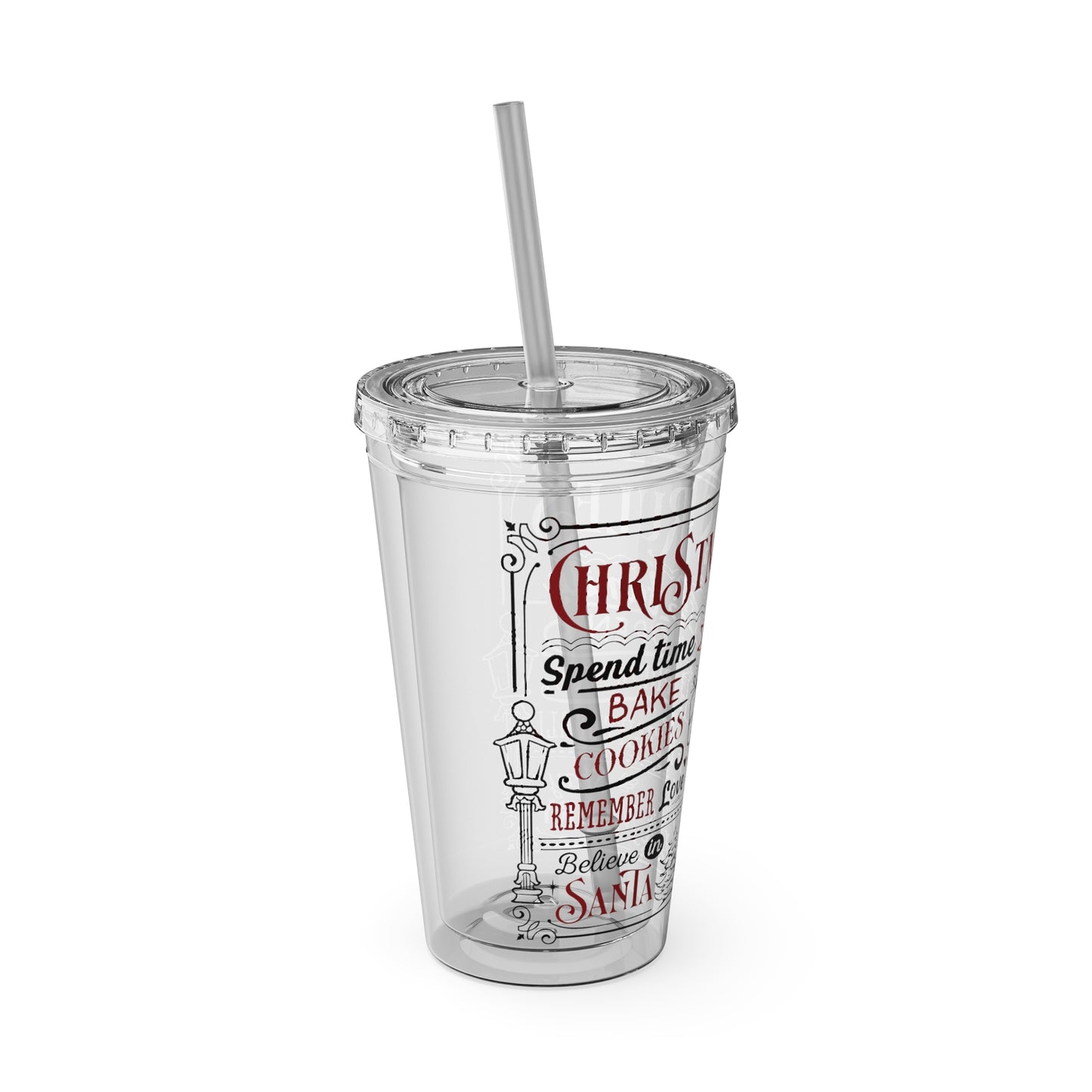 Christmas Rules Sunsplash Tumbler with Straw, 16oz