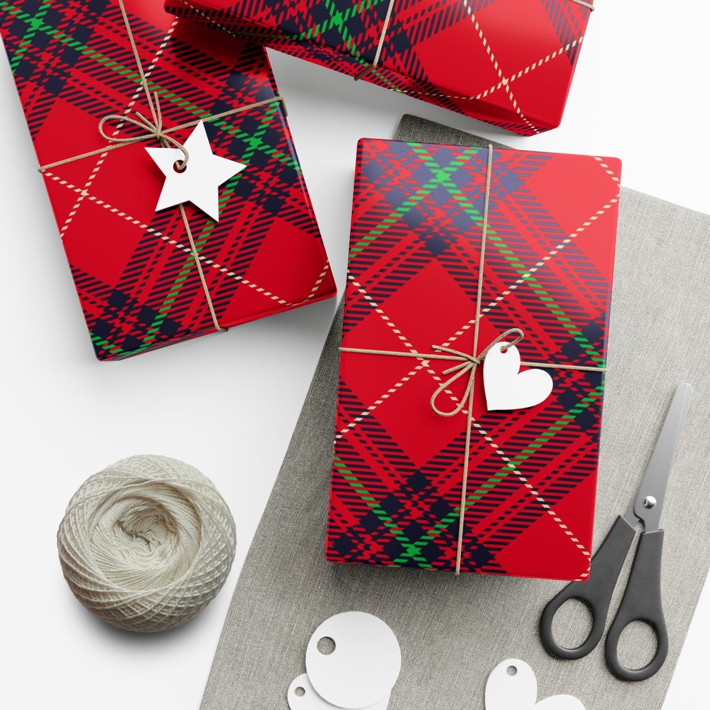 Red Plaid Gift Wrap Papers