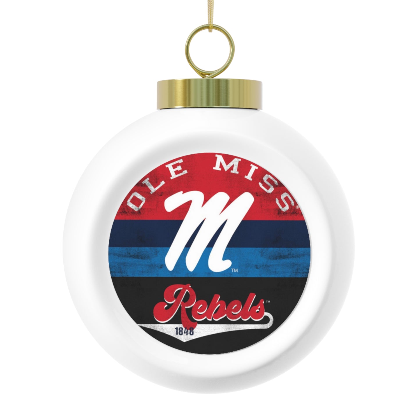 Ole Miss "M" Christmas Ball Ornament