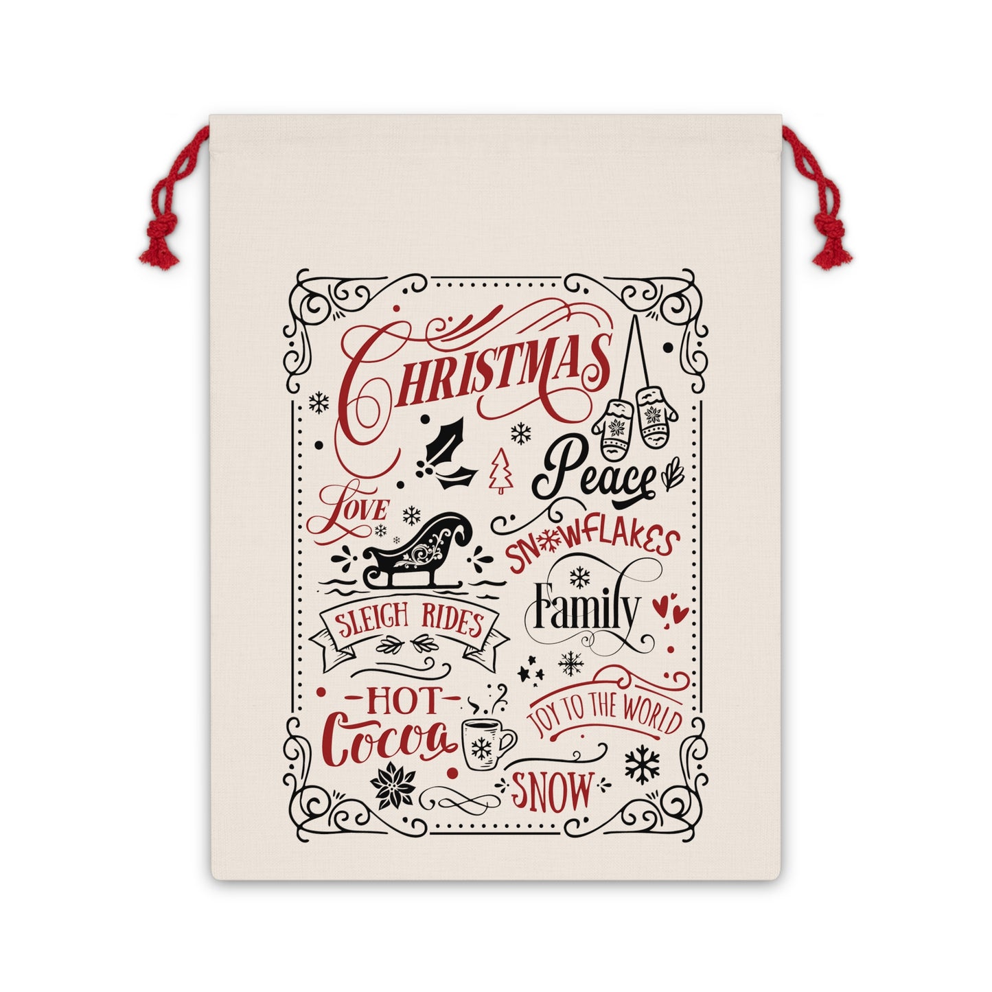 Christmas Linen Bag