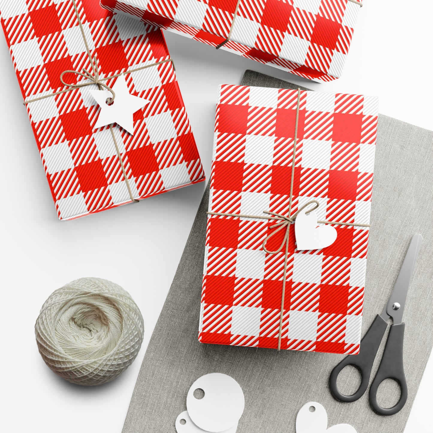 Red Check Gift Wrap Papers