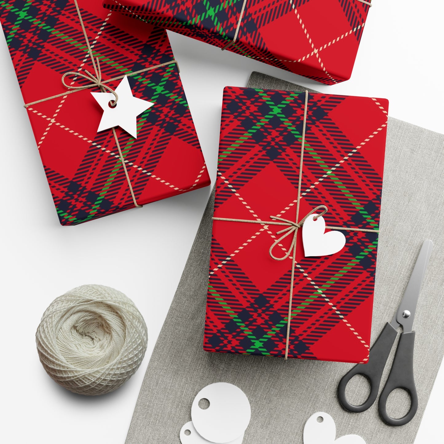 Red Plaid Gift Wrap Papers