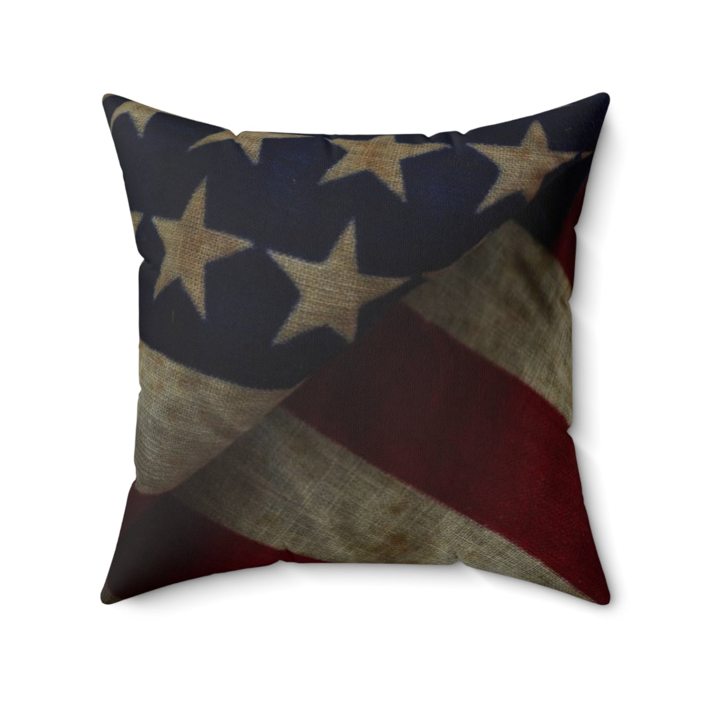 American Flag (Worn) Spun Polyester Square Pillow