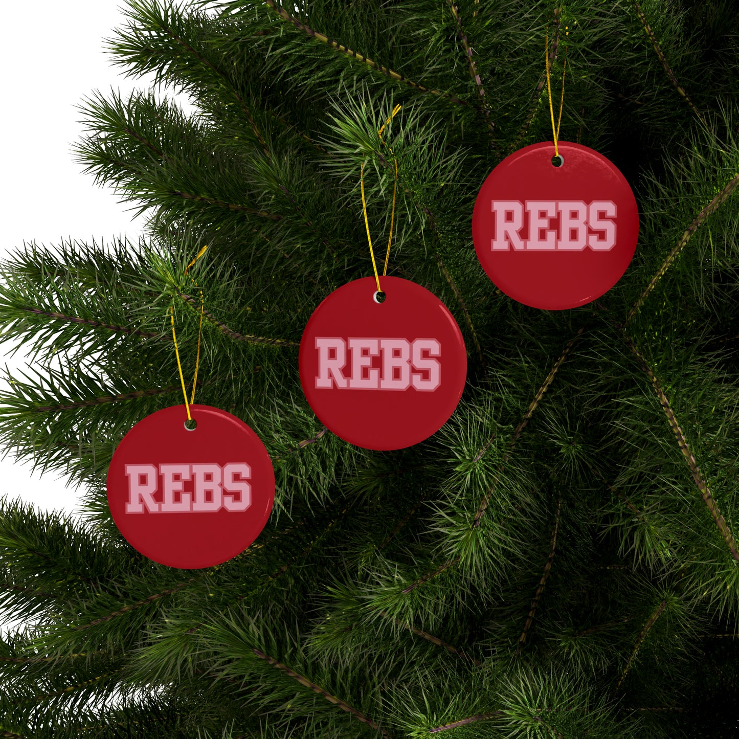 REBS Ceramic Ornaments (1pc, 3pcs, 5pcs, 10pcs) Red