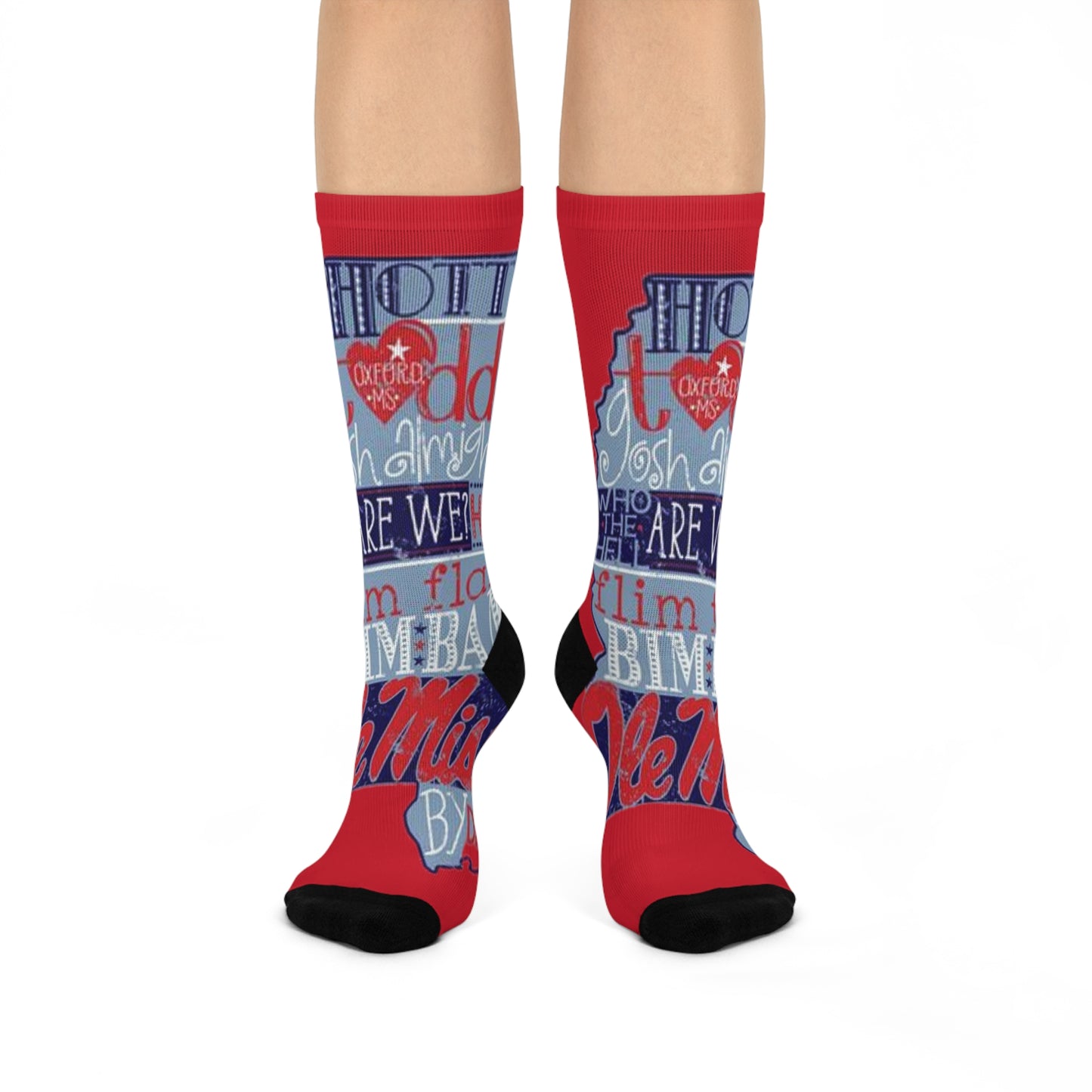 Ole Miss Flim Flam (Red) Cushioned Crew Socks