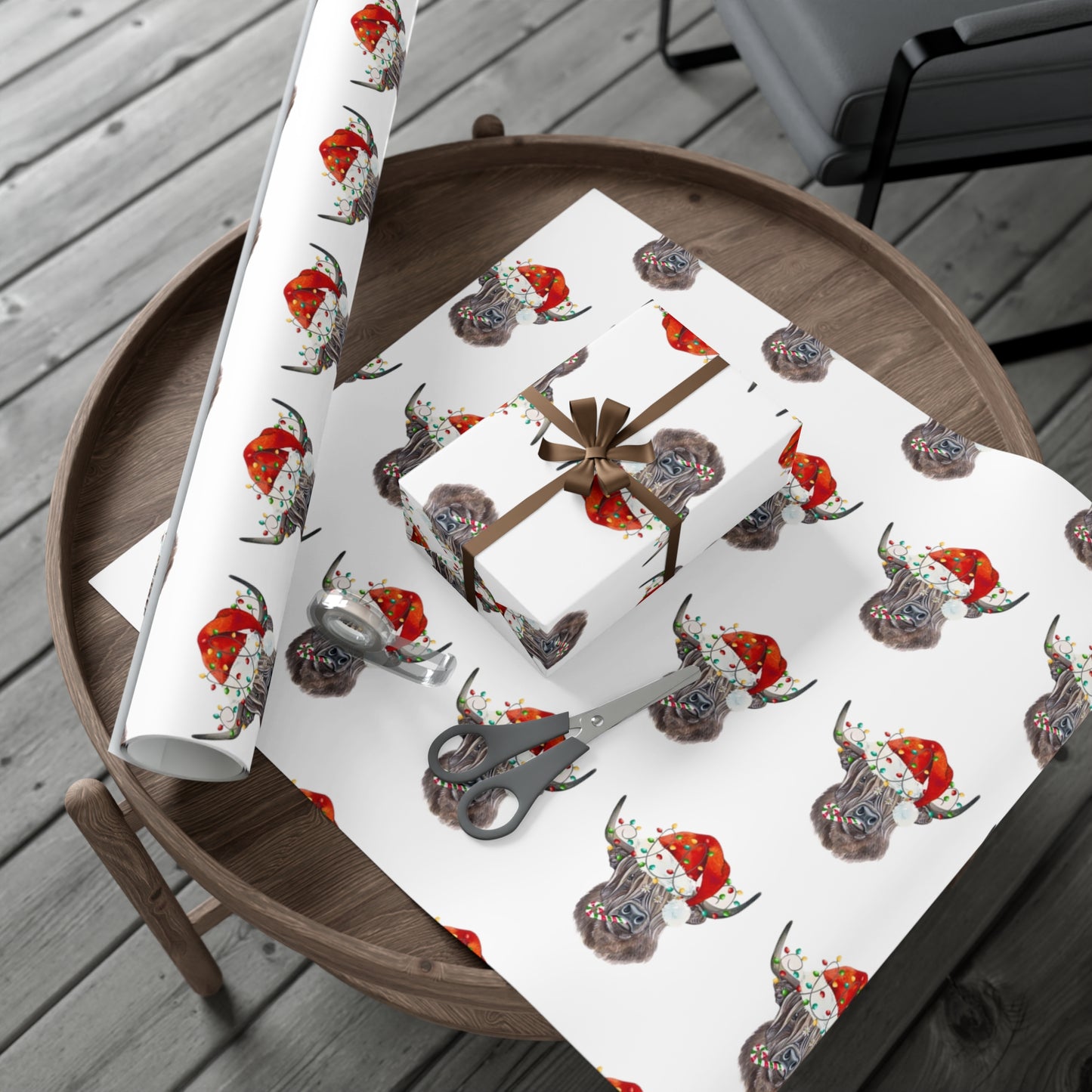 Highland Cow Christmas Gift Wrap Papers