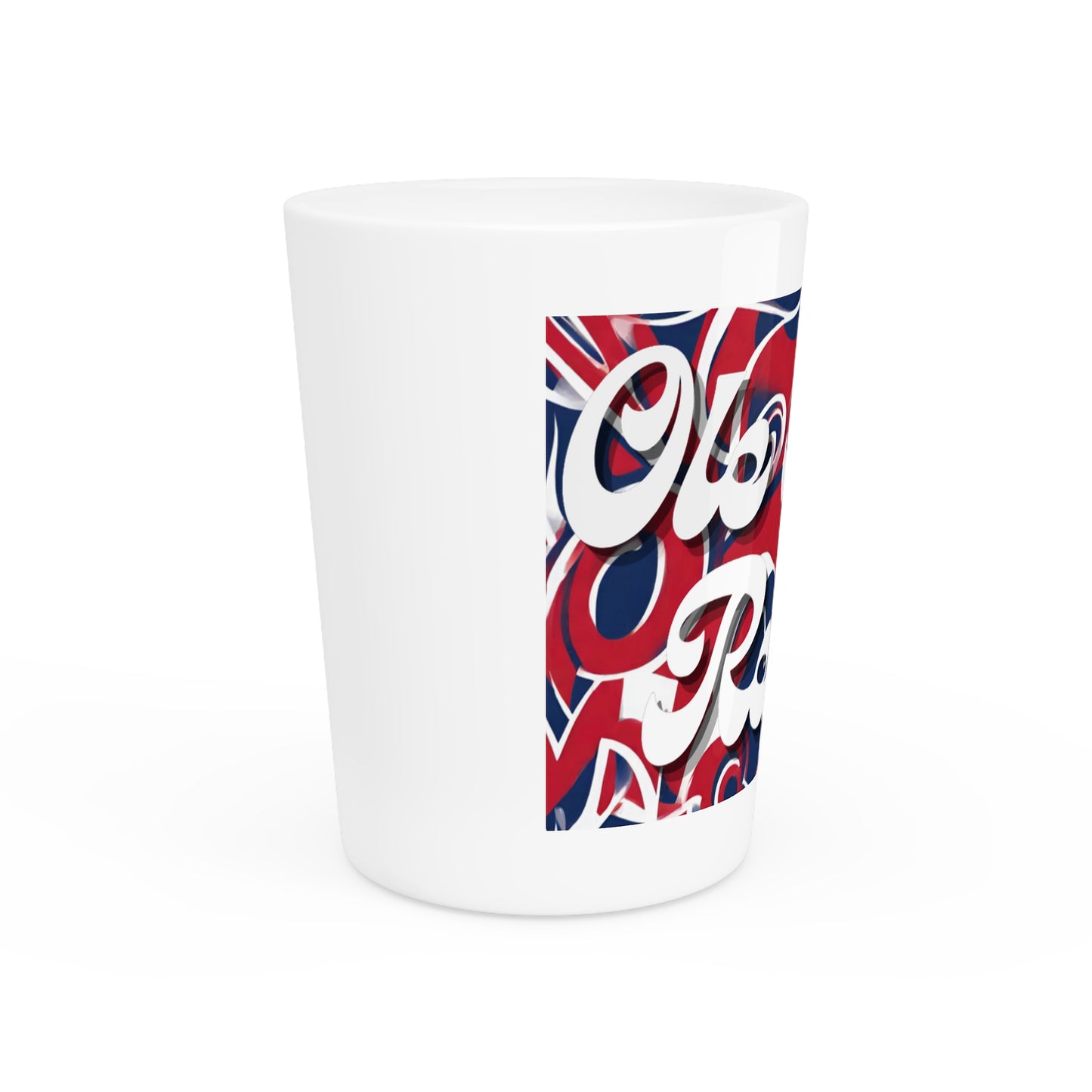 Ole Miss Abstract (White) Shot Glass