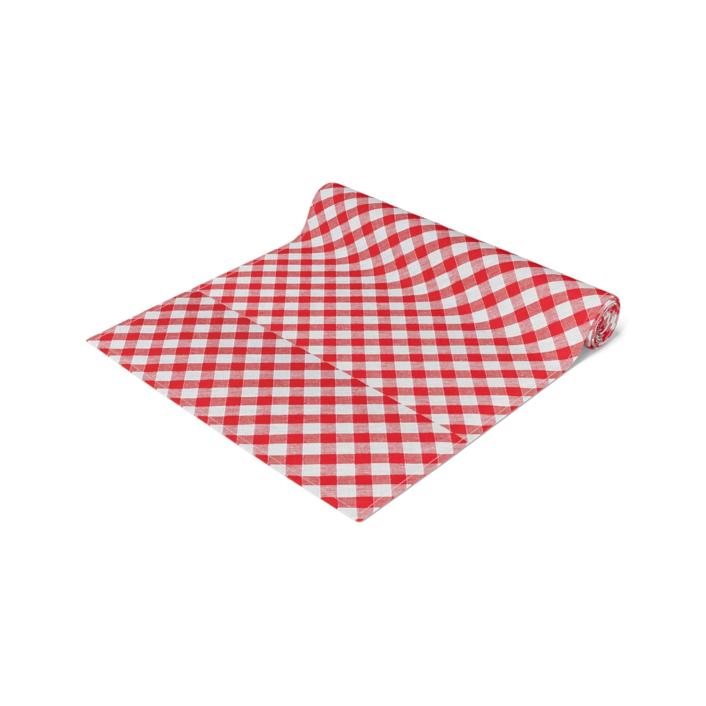 Red Check Table Runner (Cotton, Poly)
