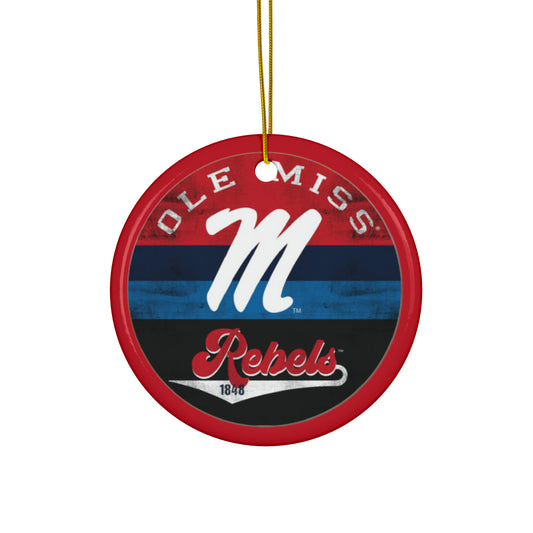 Ole Miss M Ceramic Ornaments (1pc, 3pcs, 5pcs, 10pcs) Red