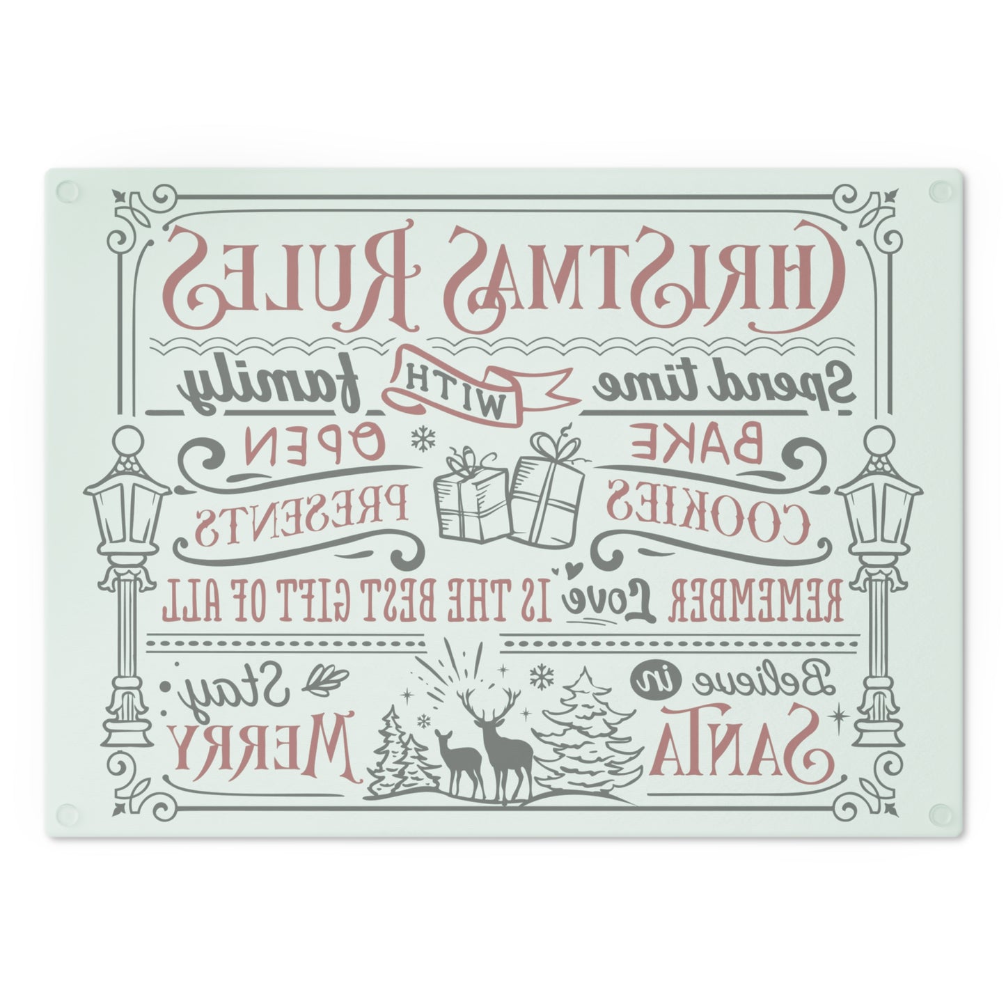 Christmas Rules Cutting Board