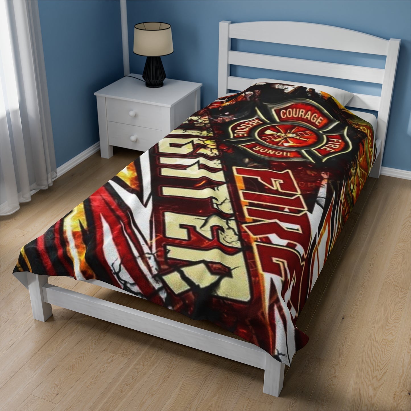 Fire Fighter Velveteen Plush Blanket