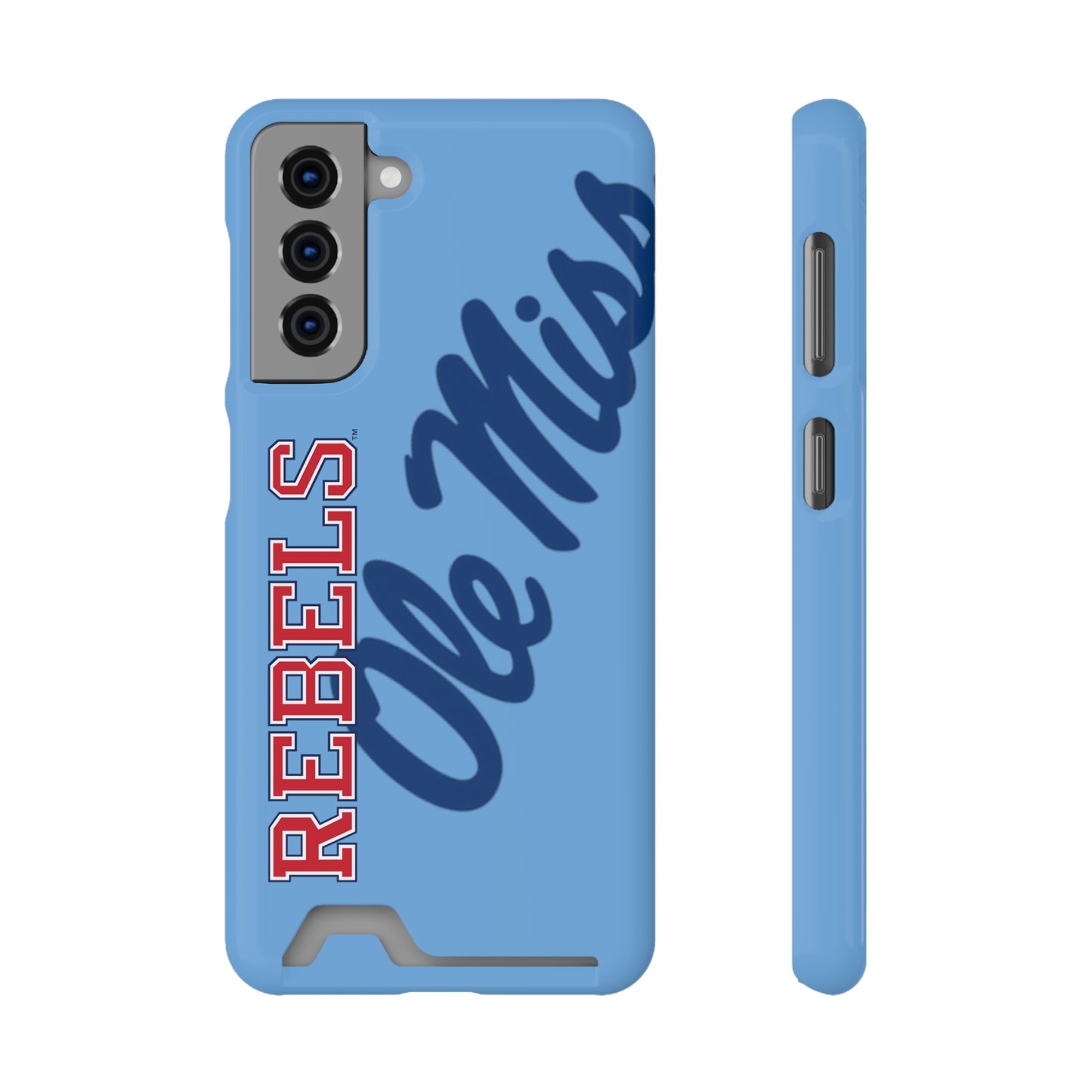 Ole Miss Rebels Samsung Phone Case With Card Holder (BLUE )