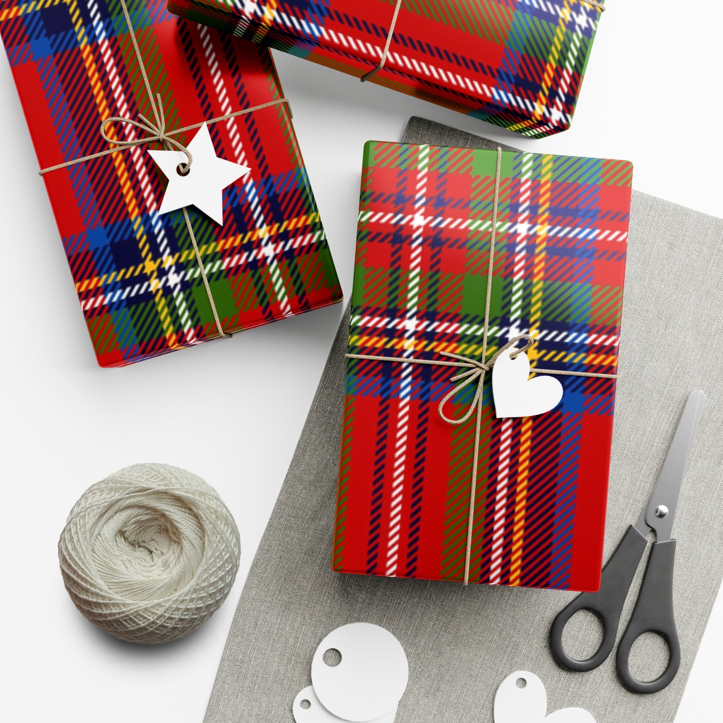 Red Plaid Gift Wrap Papers