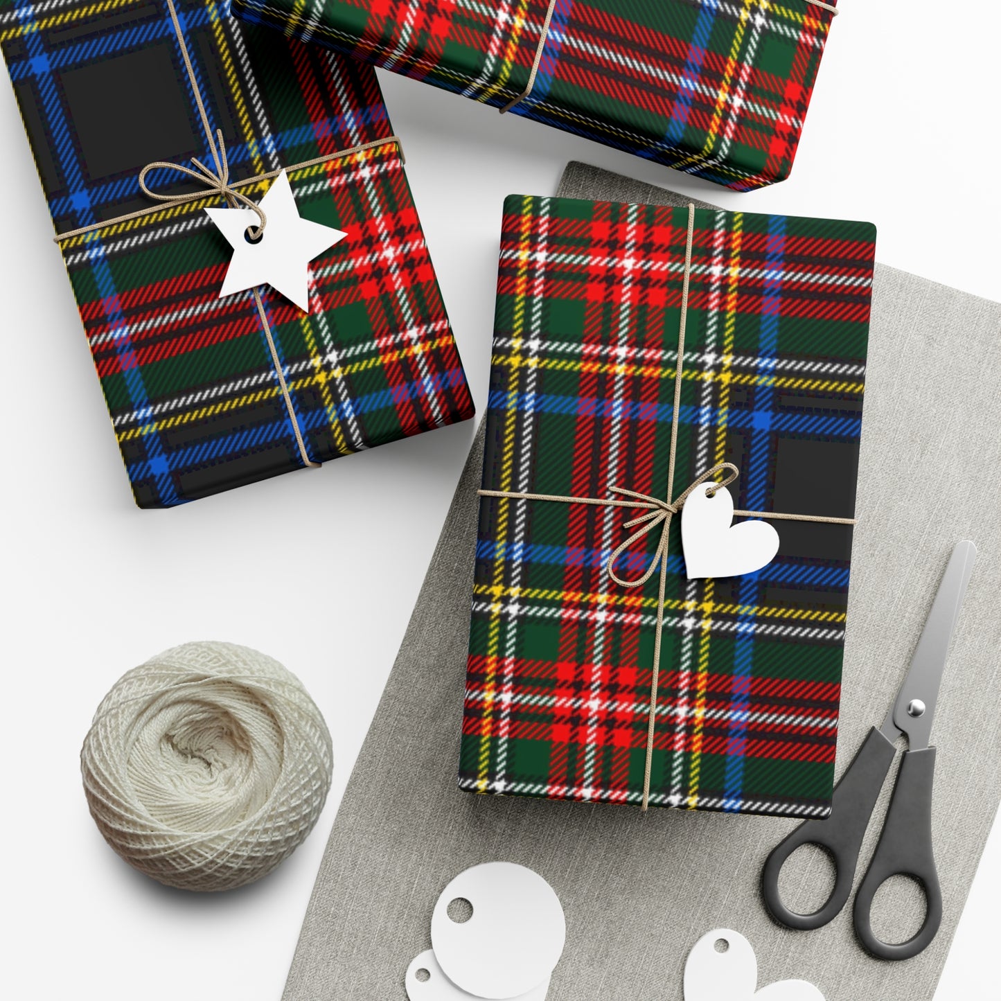 Red, Blue, Green Plaid Gift Wrap Papers