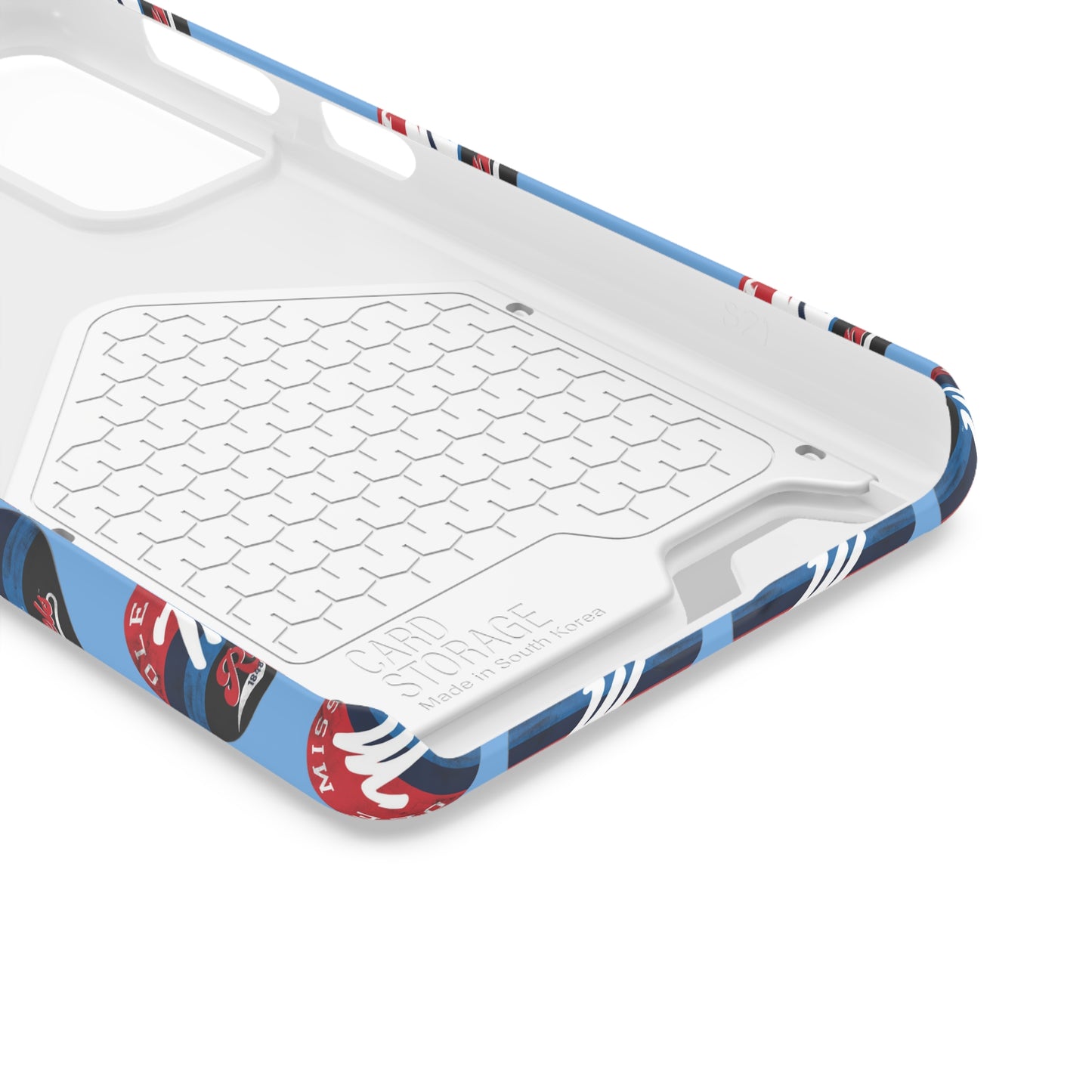 iPhone and Samsung Ole Miss "M" Rebels 1848 (BLUE) Phone Case With Card Holder