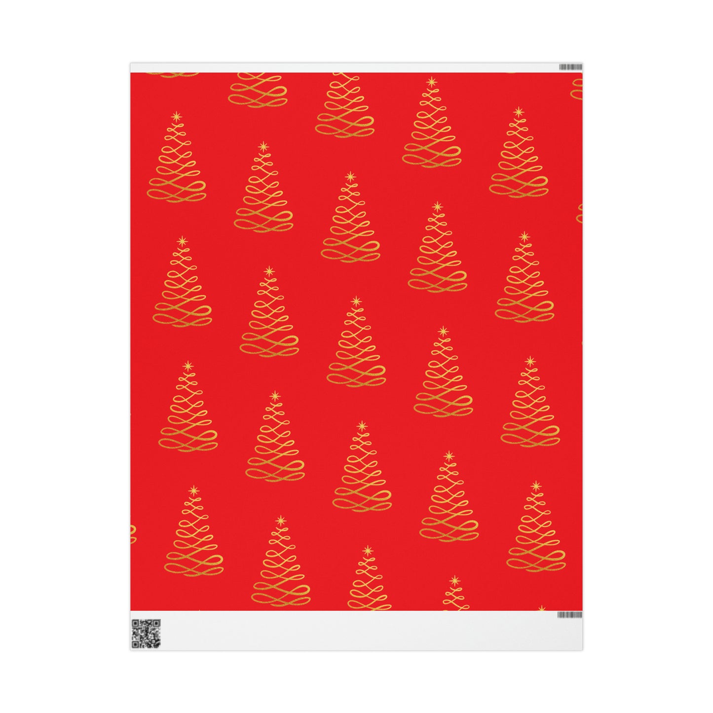 Gold Christmas Swirl Tree Wrapping Paper