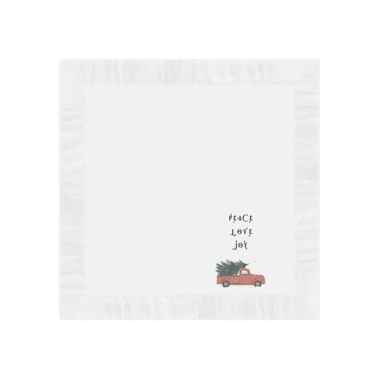Peace Love Joy White Coined Napkins