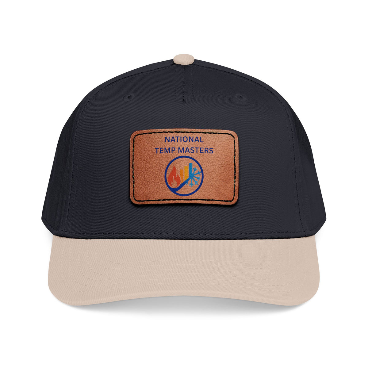 NTM Leather Patch Baseball Cap — "National Temp Masters" Retro Logo